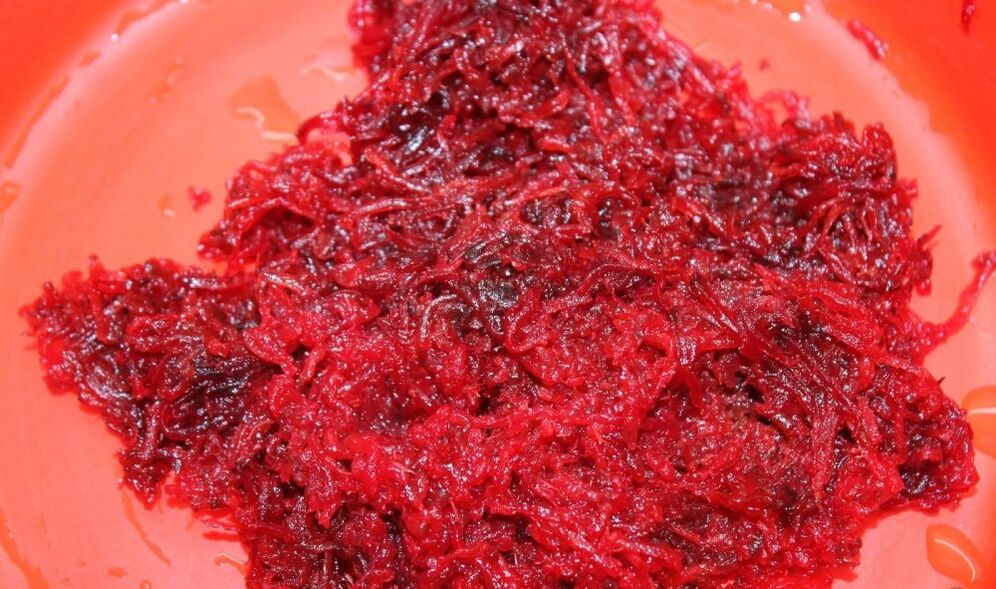 gerappte Rüben aus Parasiten am Kierper